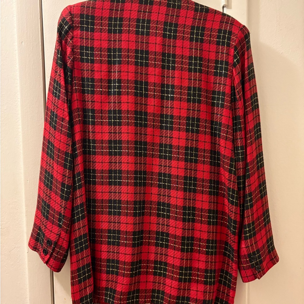 Plaid Red and Black Women's Jacket - Picture 6 of 6